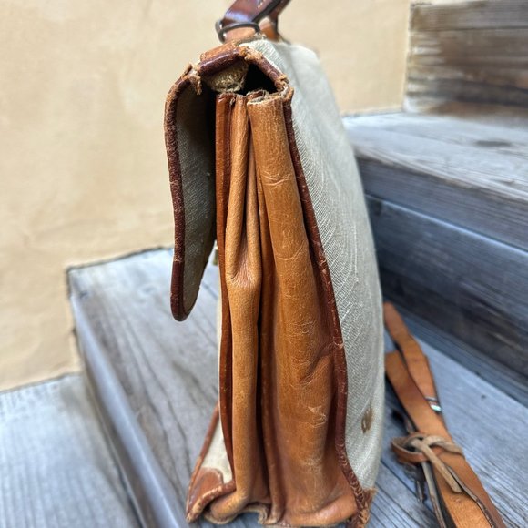 CANVAS AND LEATHER ATTACHE BAG - PRICE LOWERED - Picture 4 of 8